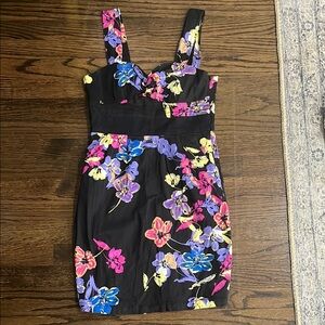Candie’s Black & Bright Floral Mini Dress
